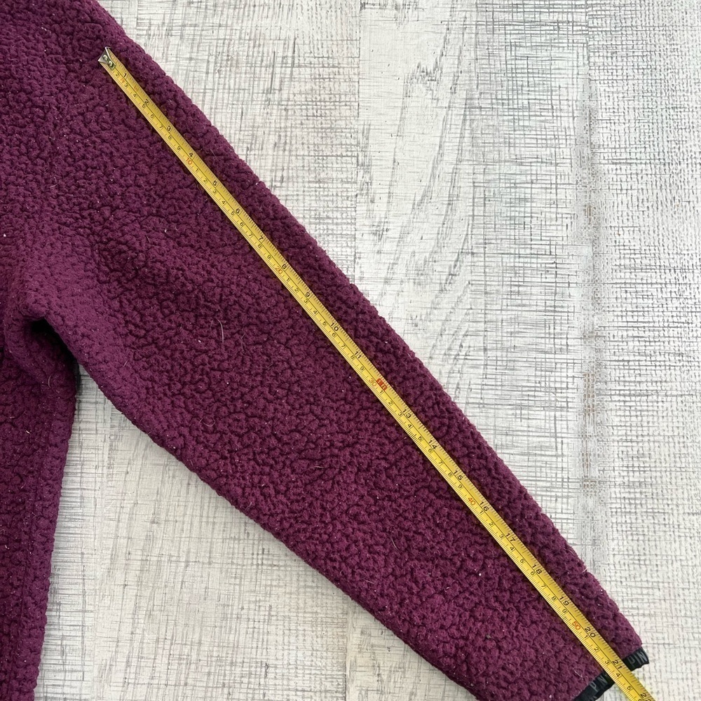 Pink by Victoria Secret Maroon Sherpa Quarter Zip Pull Over Jacket Size Small - Picture 9 of 12